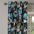 thumbnail image 3 of Ambesonne Botanical Grommet Curtain, Art Abstract Leaves Print, 50"x60", Dark Turquoise and Caramel, 3 of 5