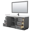 thumbnail image 3 of Wyndham Collection Miranda 66" Marble Single Bathroom Vanity in Gray/Black, 3 of 7