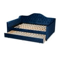 thumbnail image 5 of Bowery Hill Contemporary Velvet Upholstered Full Daybed with Trundle in Blue, 5 of 10