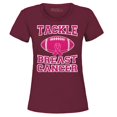 thumbnail image 1 of Shop4Ever Women's Tackle Breast Cancer Support Awareness Graphic T-Shirt Medium Maroon, 1 of 5