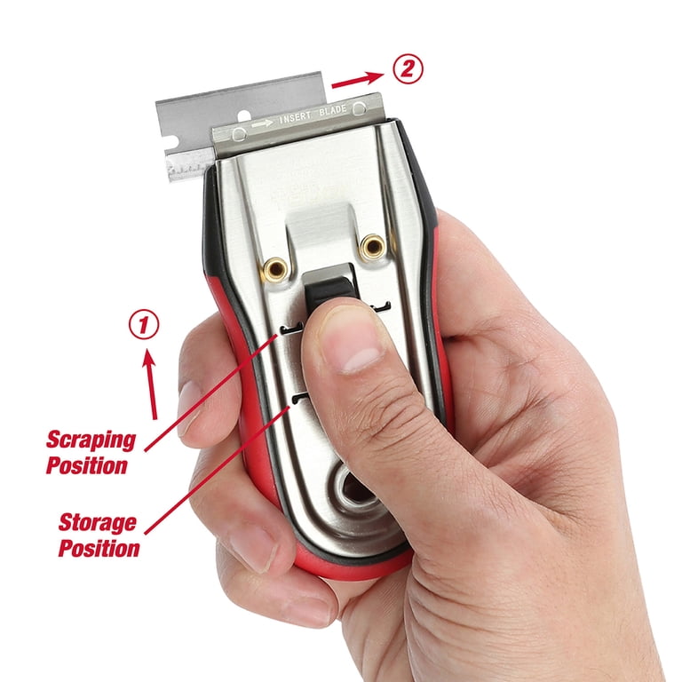 Hyper Tough Retractable Razor Blade Scraper with Soft Grip Handle
