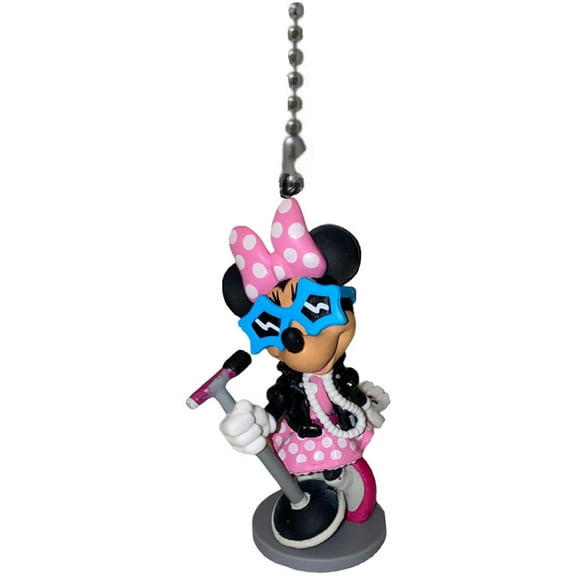 Popstar Rockstar Singer Minnie Mouse Fan Lamp Light Pull Chain Figure Figurine