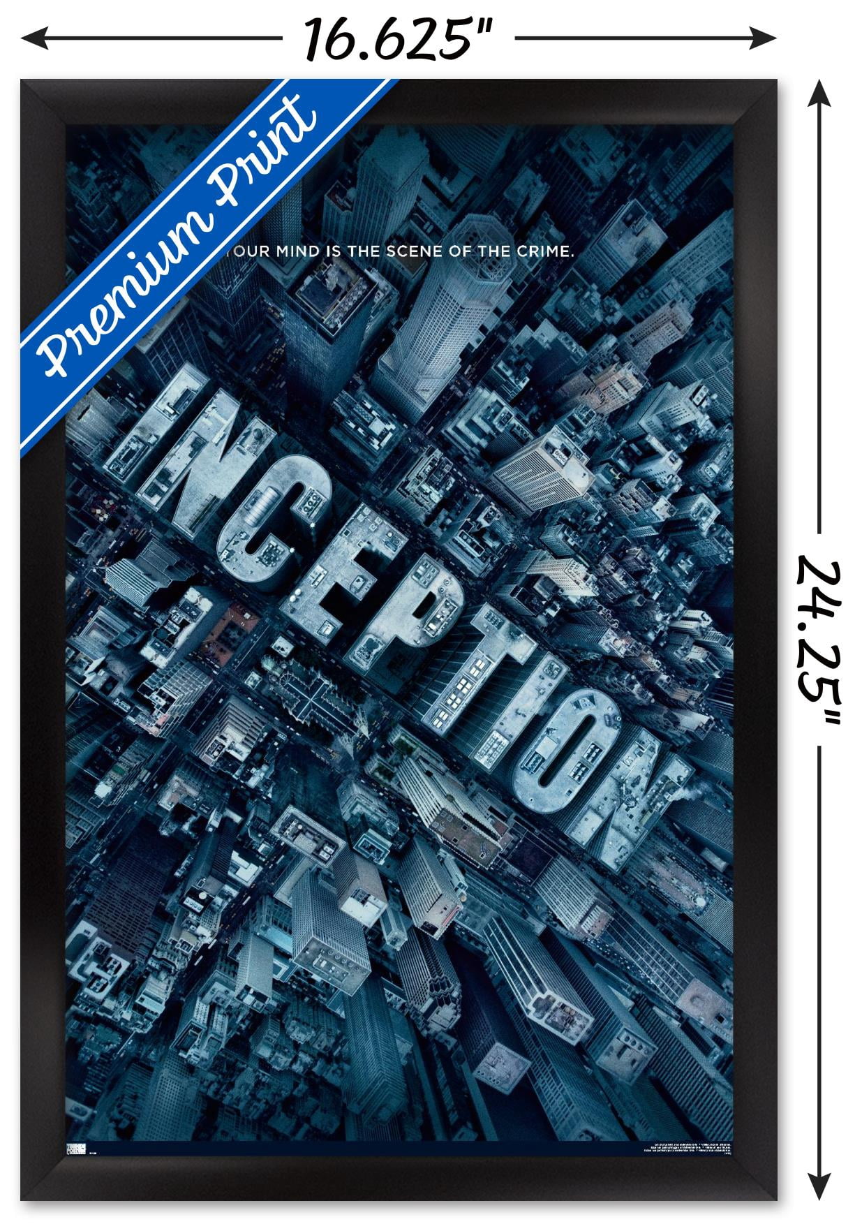 Inception - One Sheet Wall Poster, 14.725" x 22.375" Framed