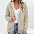 thumbnail image 2 of yillto Fleece Coat for Women Thick Warm Sherpa Fuzzy Lined Hoodie Zip up Sweatshirts Coat with Pockets, 2 of 6