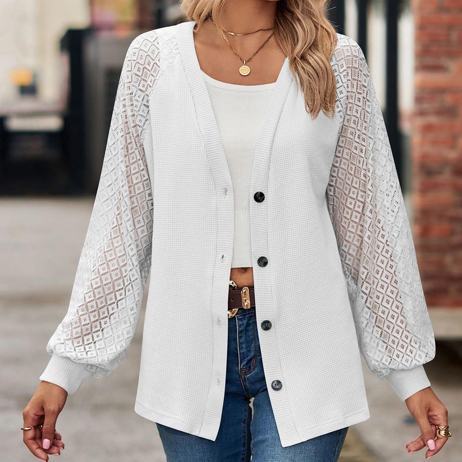 front button lace cardigan louren front button lace cardigan