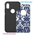 thumbnail image 2 of DistinctInk Custom SKIN / DECAL compatible with OtterBox Commuter for iPhone XR (6.1" Screen) - Blue Grey Damask, 2 of 5