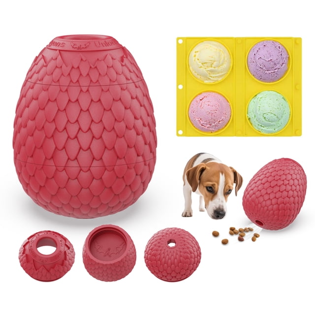 Juguete Cognitivo para Perros con Dispensador de Premios, Juguete de Enriquecimiento Congelable y Rellenable para Lamer, Rompecabezas Interactivo de Larga Duración para Mantenerlos Ocupados
