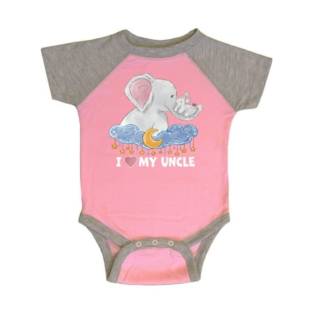 

Inktastic I Love My Uncle Cute Elephants with Moon and Stars Gift Baby Boy or Baby Girl Bodysuit