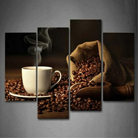 First Wall Art Brown A Cup Of Coffee And Bean First Wall Art Brown A Cup Of Coffee And Bean Painting