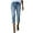A-Blue69, variant on Women Denim Pants Summer High Waist Distressed Fringes Hem Capri Jeans Daily Work Bottom Stretchy Slim Crop Pant