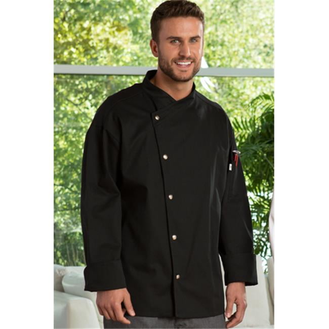 Uncommon Threads Unisex Chef Coat Jacket CALIENTE color Black 0492 size Large 