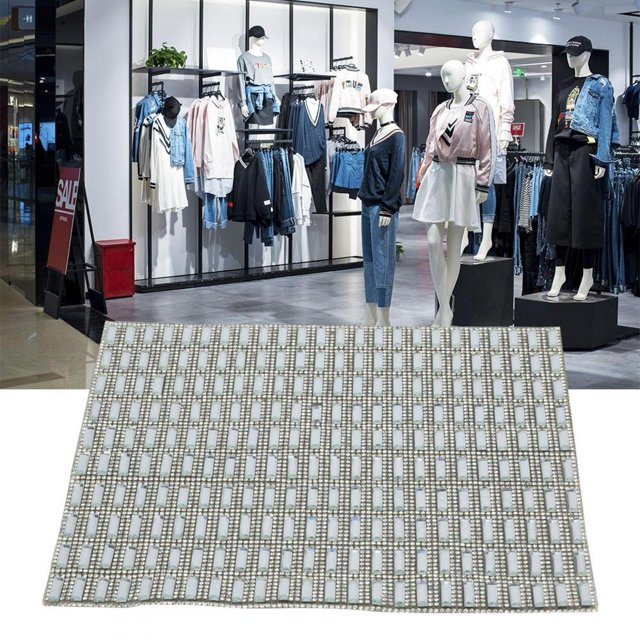 Hilitand Rhinestone Mesh Trim,Hotfix Rhinestone Sheet,24*40cm Hotfix Rhinestone Sheet Banding Mesh Trim Sheet DIY Decoration Accessory