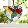 thumbnail image 4 of One Day Hummingbirds Stained Glass Window Pendant, 4 of 5
