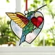 thumbnail image 4 of Colgante de vitral de colibrí con cadena, atrapaluz decorativo para salas, cocinas e ideas de regalo., 4 of 5