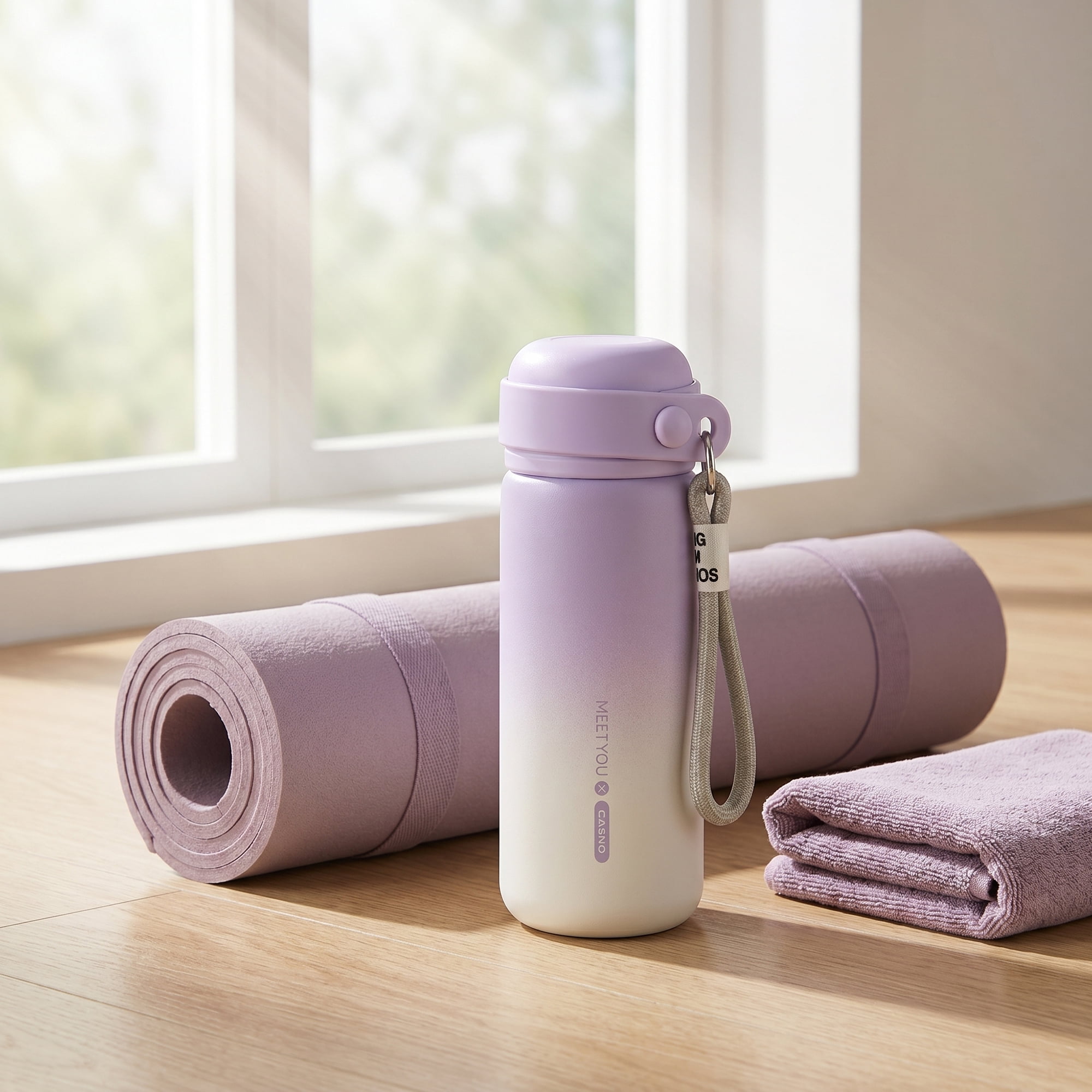 Unique Bargains 21 oz Stainless Steel Insulated Leak Proof Water Bottle Tumbler Purple