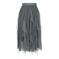 thumbnail image 2 of Wancir Women Tutu Tulle Skirt Elastic High Waist Scallop Layered Skirt Mesh A-Line Midi Skirt, 2 of 5