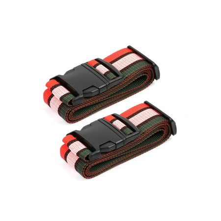 Classic Luggage Strap - Unique Bargains 2pcs Adjustable Luggage Suitcase Strap Baggage Backpack Bag Travel Bags Belt