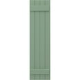 thumbnail image 5 of Ekena Millwork 14"W x 47"H Americraft Four Board (2 Batten) Exterior Real Wood Joined Board-n-Batten Shutters (Per Pair), Track Green, 5 of 10