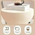 thumbnail image 3 of Mini Circle Side Table, Small Modern Bowl-Shaped Coffee Table, Sofa End Table Nightstand, Modern Bedside Home Decor for Living Room, Bedroom，Living Room (Milky), 3 of 7