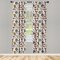 thumbnail image 3 of Ambesonne Fiesta Party Curtains, Tradition of Mexico, Pair of 28"x95", White Eggplant Amber, 3 of 5