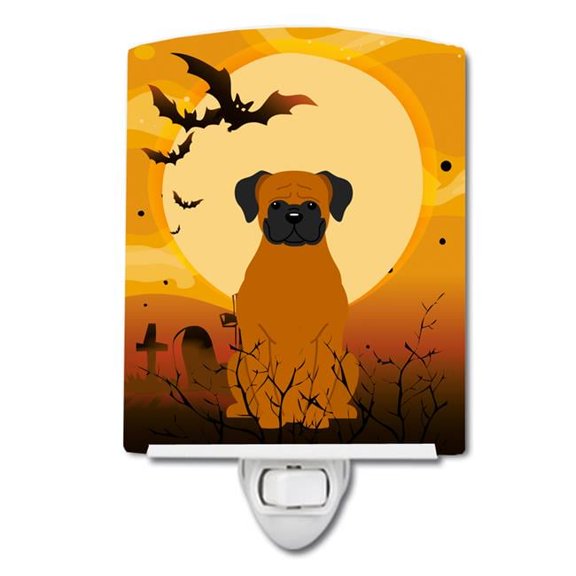 Caroline's Treasures BB4381CNL Halloween Fawn Boxer Ceramic Night Light, 6x4x3", multicolor