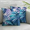 thumbnail image 3 of Chilfamy Summer Palm Leaf Throw Pillow Covers Home Decor Tropical Green Leaves Pillow Cover for Couch Seasonal Holiday Cushion Cover Pillow Case Plant Monstera Leaf 12x12in, 3 of 5