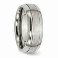 thumbnail image 4 of Titanium Grooved 8mm Brushed and Polished Band Size: 12; for Adults and Teens; for Women and Men, 4 of 6