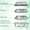 thumbnail image 7 of PRIJESSE 7 Pack Chafing Dish Buffet Set, 8QT Stainless Steel Rectangular Chafers and Buffet Warmer Sets for Catering, with Food & Water Pan, Lid, Foldable Frame, Fuel Holder, 7 of 7
