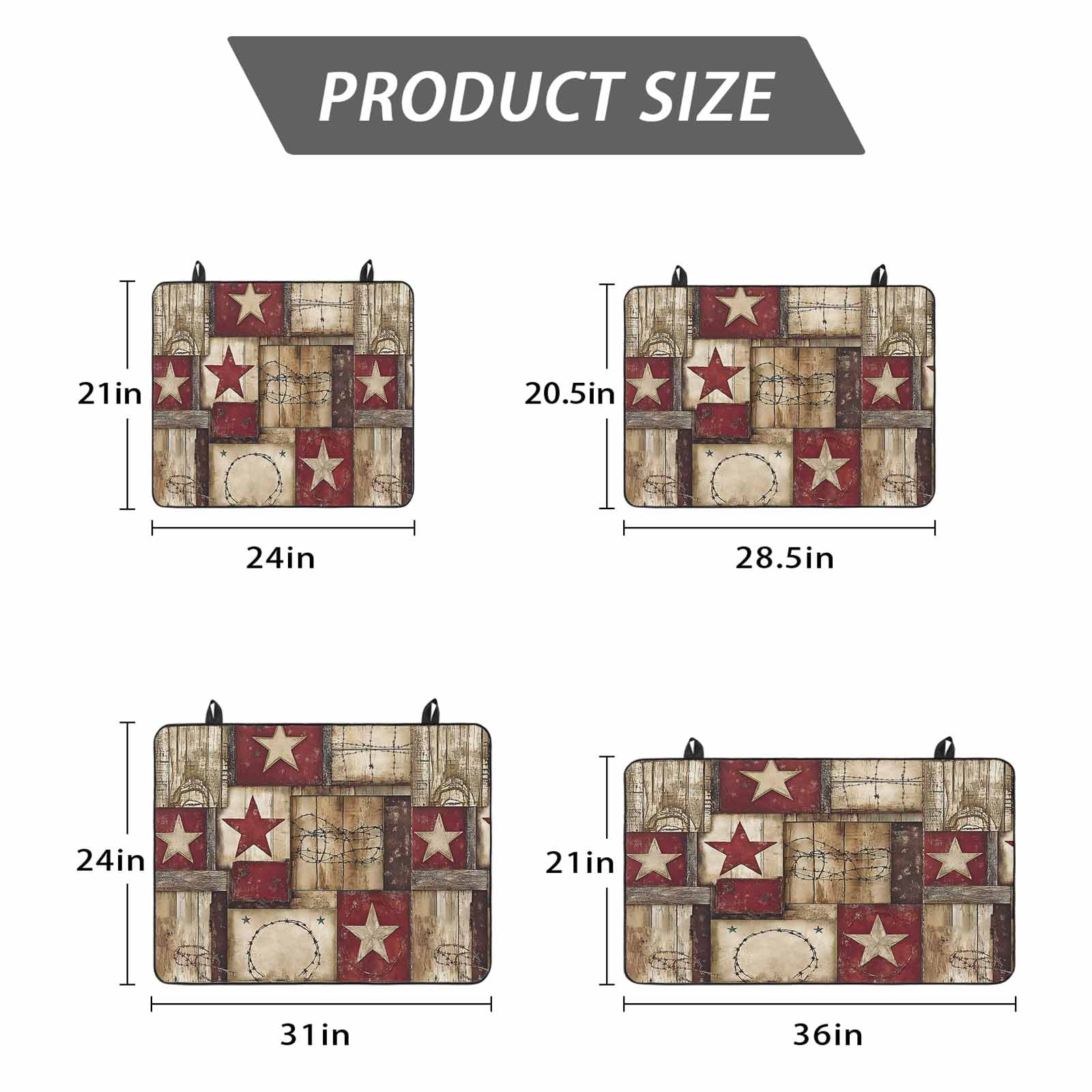 Texas Star Farm Stove Top Cover for Electric Stove, Heat-proof & Non Slip Glass Top Stove Cover Protector, Country Wood Grain Vintage Western Kitchen Flat Cooktop Rubber Mat 24x21 Inches