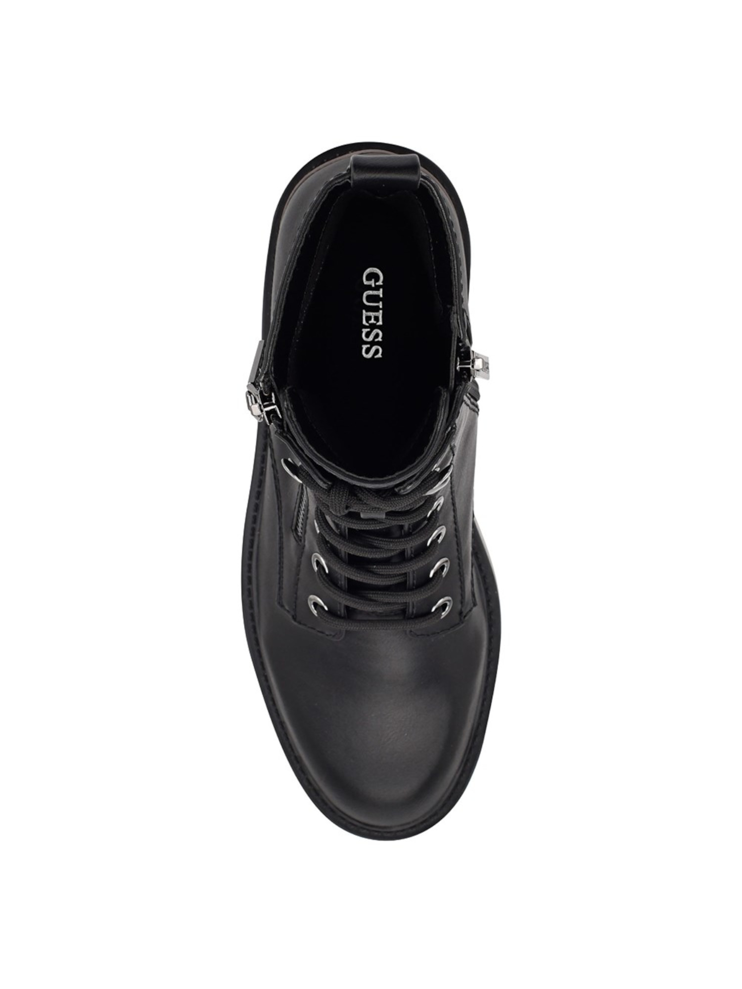 GUESS - Brandclub - Womens Black Printed Zipper Lug Sole 