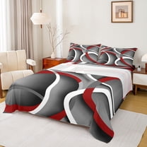 Homewish Geometric Stripes Lines 3pcs Twin Sheet Sets for Boys Girls,Vintage Aesthetic Twin Fitted Sheet,Minimalist Gradient Breathable Flat Sheet,Ultra Soft Home Decor