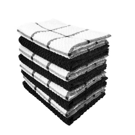 

Cotton Dish Cloths Cleaning Rags 12 x 12 Inches Light and Soft and Quick Drying Dish Rags 8Pcs(style A+style B)