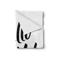 thumbnail image 2 of Hello World Soft Flannel Fleece Blanket, Monotone Calligraphy Hand Written Words and Branch on a Plain Backdrop, Cozy Plush for Indoor and Outdoor Use, 60" x 80", Charcoal Grey White, by Ambesonne, 2 of 5