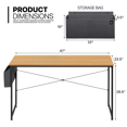 thumbnail image 3 of MoNiBloom Modern Computer Desk, 47" Laptop Table with Storage Bag for Reading Writing, Light Walnut, 3 of 11