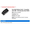 thumbnail image 2 of Rear Right Window Switch - Compatible with 1988 - 1991 Mercedes-Benz 300SE 1989 1990, 2 of 2