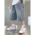 thumbnail image 3 of RTKFRFLM Boys Summer Casual Jean Shorts Kids Classic Denim Short Trousers Blue 10-12 Years, 3 of 8