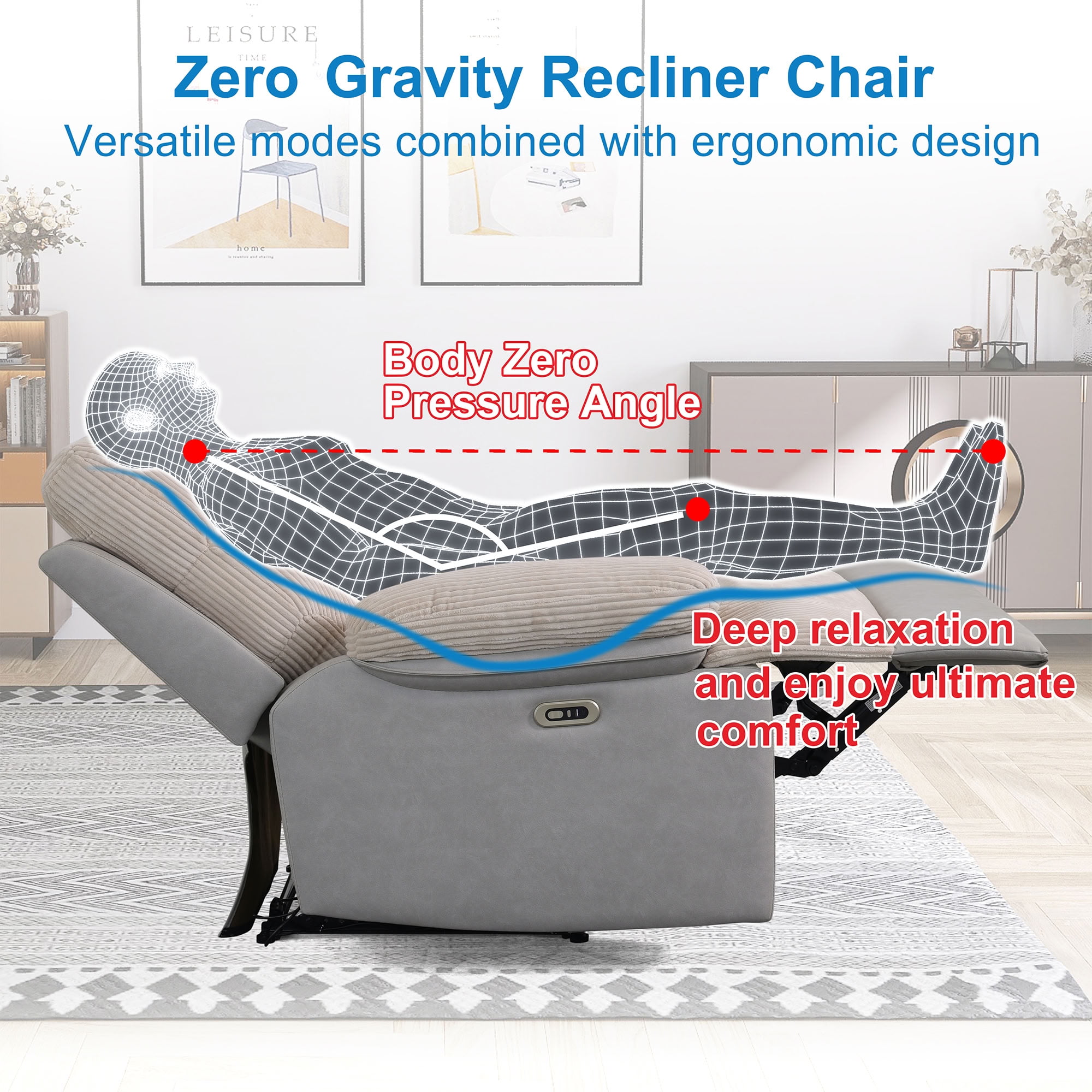 MAYEERTY Intelligent 2-Seater Recliner Loveseat Sofa, Stain-Resistant Fabric with Storage & USB for Couple Spaces, Living Room