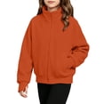 thumbnail image 4 of Zip up Sweatshirt Jackets for Girl - Fall Fleece Stand Neck Jacket with Pockets - Long Sleeve No Hood Outerwear, 4 of 7