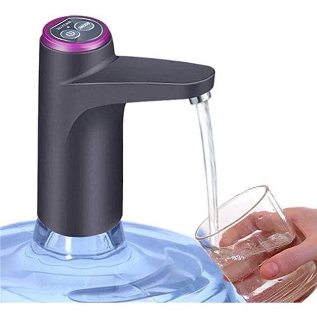 Cosy BlueWater Dispensador, bomba de botella de agua portátil para universal de 3, 4 y 5 galones con carga eléctrica USB y interruptor de apagado automático (negro)