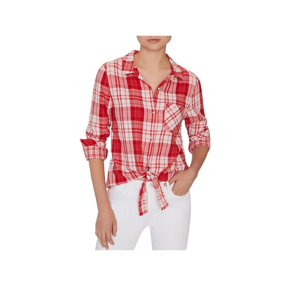 Sanctuary Hayley Tie Front Shirt Pop Of Love Plaid Pop L