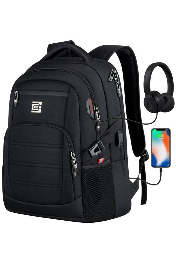 Laptop Backpack with USB Charging Port Water Resistant Backpacks for Adults Work Business Laptop Backpack for Men