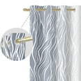 thumbnail image 5 of Nanqianyi Light Grey Blackout Curtains 52 X 84 Inch Length 2 Panels, White Wave Line Ombre Thermal Insulated Drapes for Bedroom, Living Room, 5 of 11