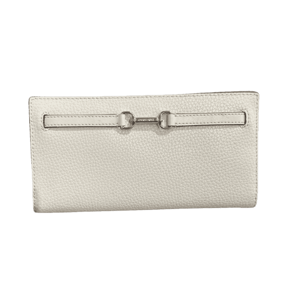 Michael Kors Women Carson Large Leather Credit Card Snap Wallet (Light Cream)