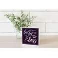 thumbnail image 2 of I Am The Boss Dark Purple Crown 5 x 5 Wood Tabletop Sign Plaque, 2 of 4