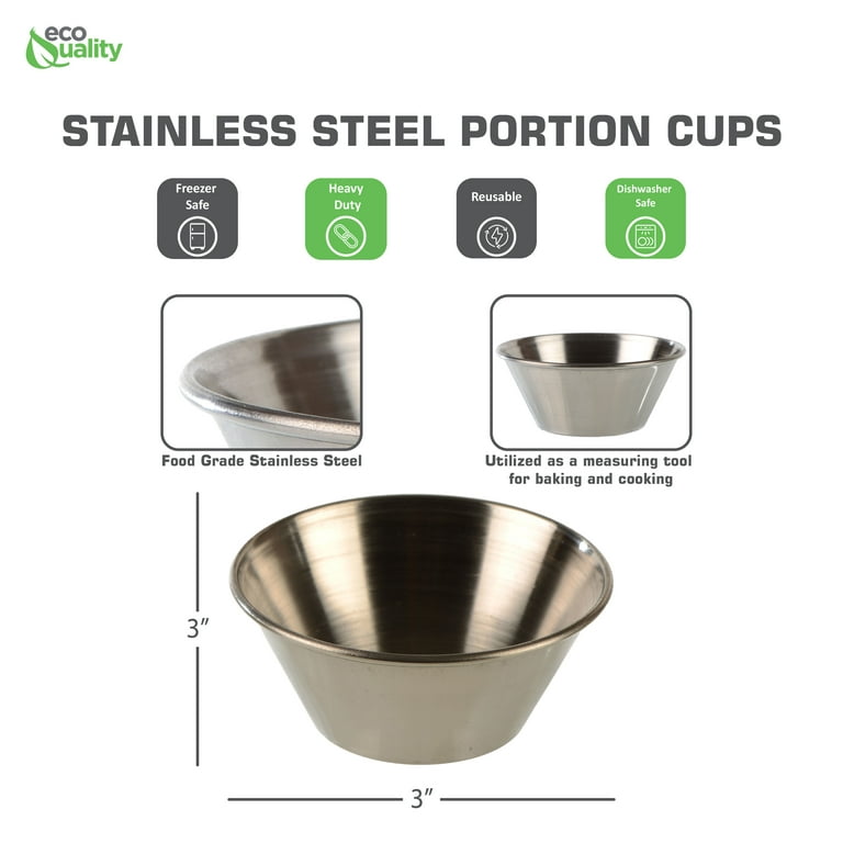 50ml Stainless Steel Sauce Cups Reusable Sauce Container Dipping Bowl for Restaurant Home (Small Size), Size: 4.9