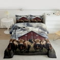 thumbnail image 2 of jejeloiu Highland Cow Cattle Full Size Comforter Sets,Farm Animal Cattle Bedding Comforter Set,Vintage Barn Door Bedding Sets For Adults,Breathable Home Decor Reversible,3pcs, 2 of 8