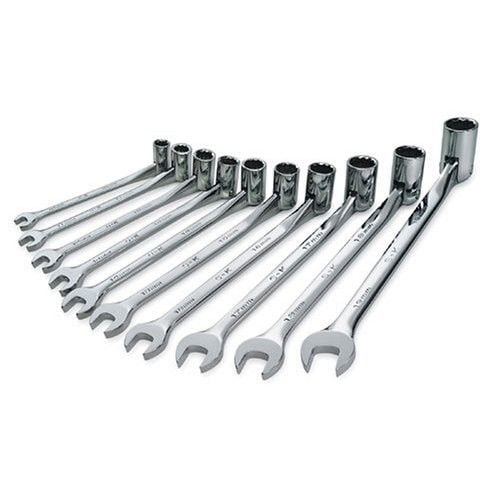 SK Hand Tool 86142 10-Piece 12-Point SuperKrome Flex Metric Combination Wrench Set by S K Hand Tools