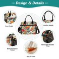 thumbnail image 3 of FORMRS Insulated Lunch Bag for Work School Unisex Large Capacity Cooler with Shoulder Strap, Orange Japanese Flowers Pattern, 3 of 6
