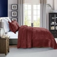 thumbnail image 4 of 3 Pcs Luxury Velvet Oversized Embroidery Quilted Quilt Set  Soft and Plush Bedding Set  Includes Quilt and Shams All-Season Comforter, 4 of 8