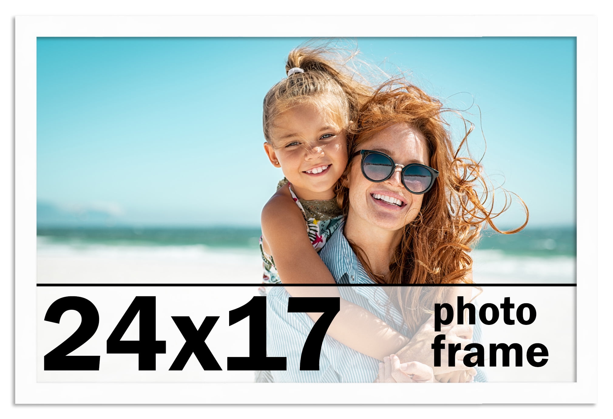 24x17 Frame White Solid Wood Picture Frame Includes UV Acrylic Shatter